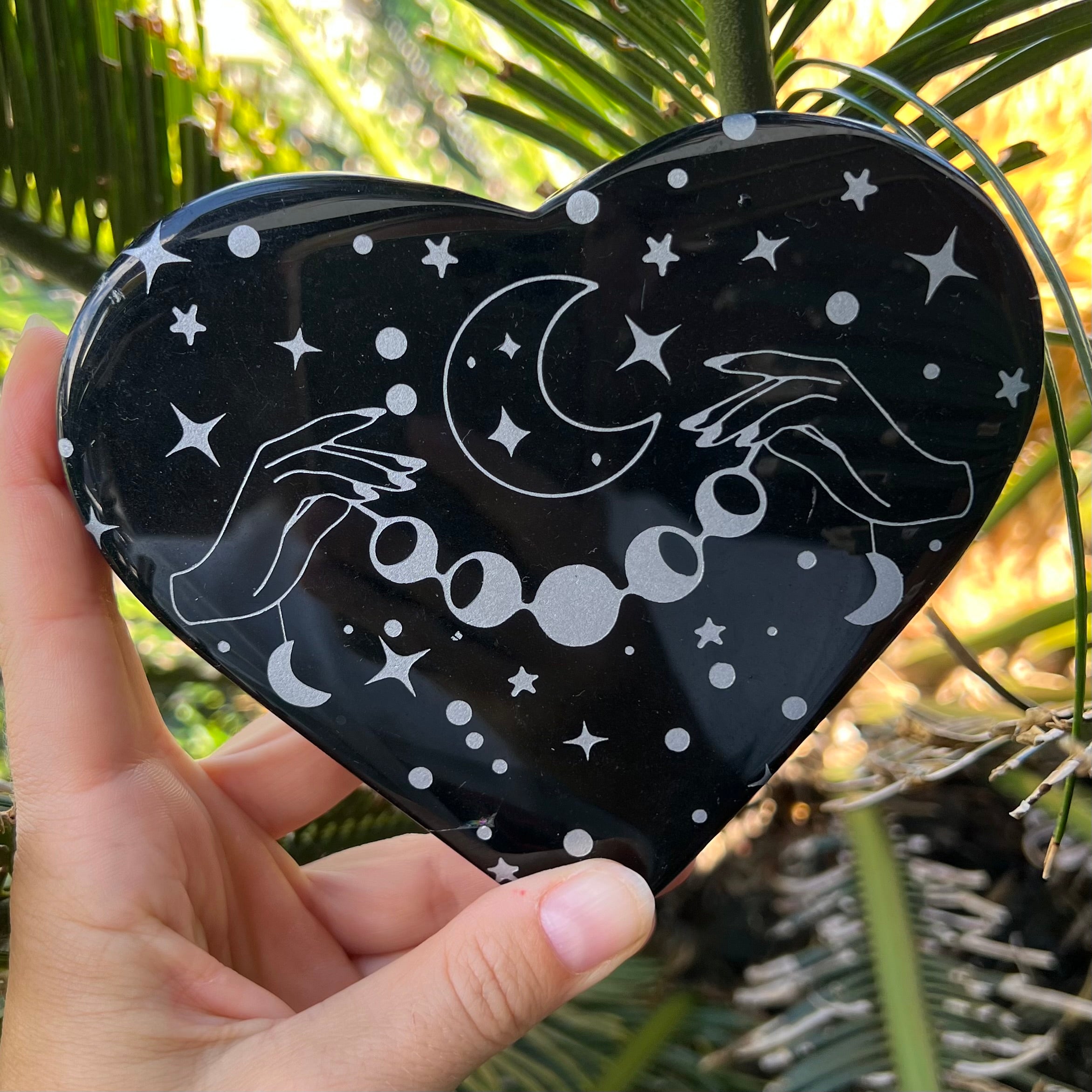 Celestial Connection Black Obsidian Heart