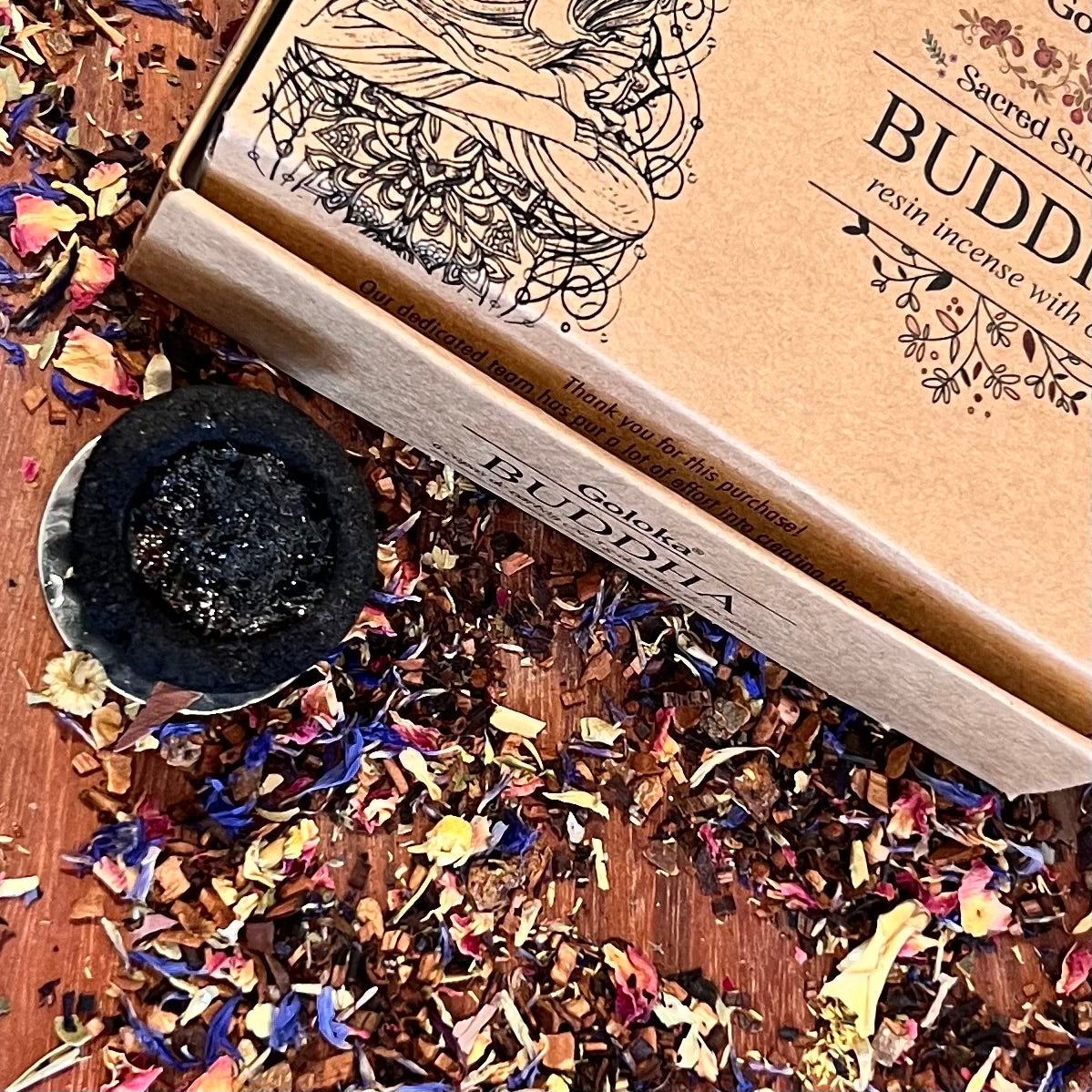 Buddha ~ Resin & Sage Incense Cleansing Charcoal Cups