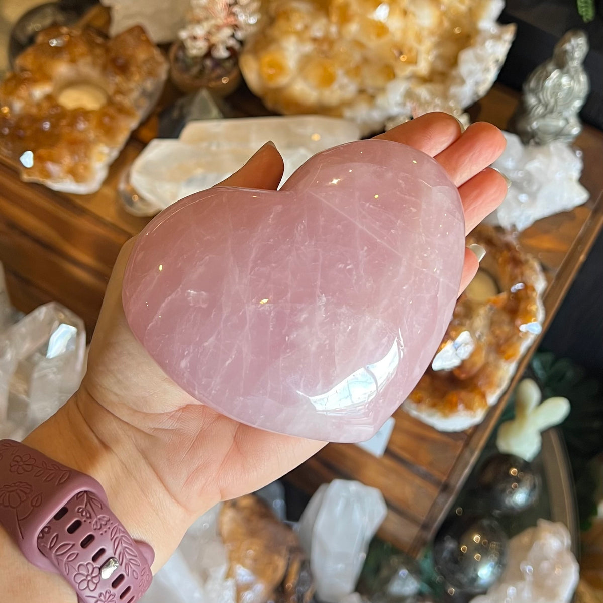 Rose Quartz Large Heart