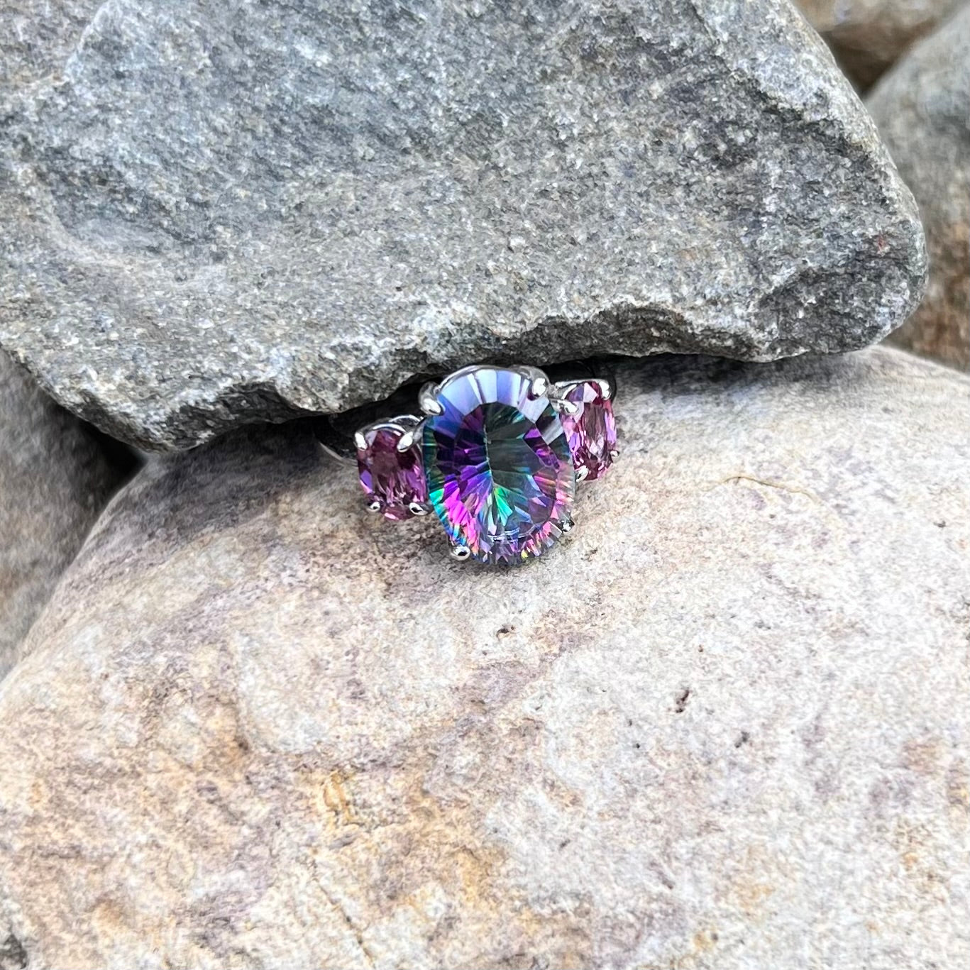 Mystic Topaz ~ Sterling Silver Ring ~ size 10