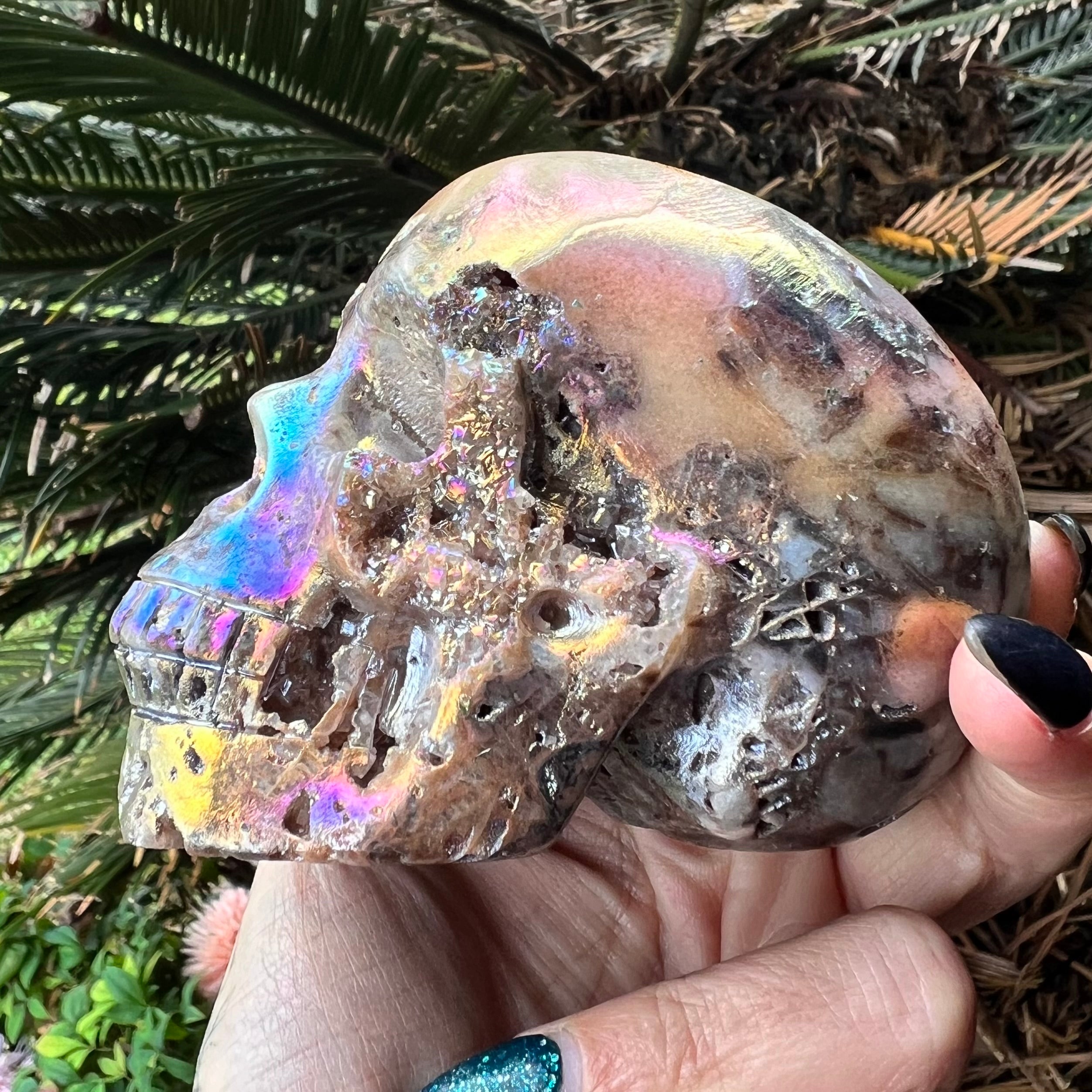 Electroplated Sphalarite Skull Carving