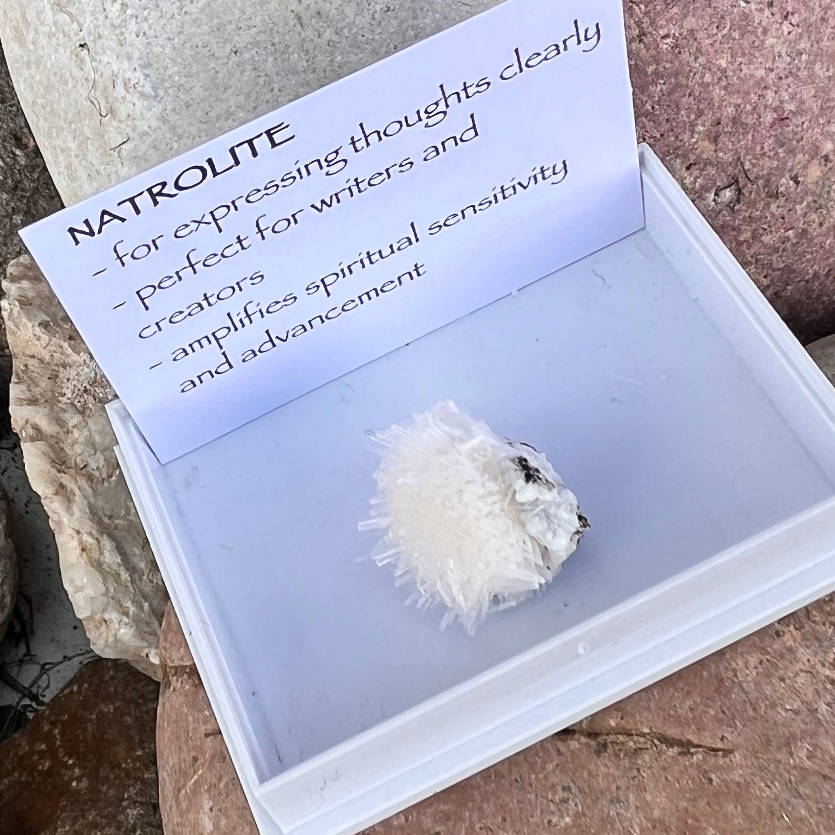 Natrolite Tumble ~ Specialty Boxed Crystal