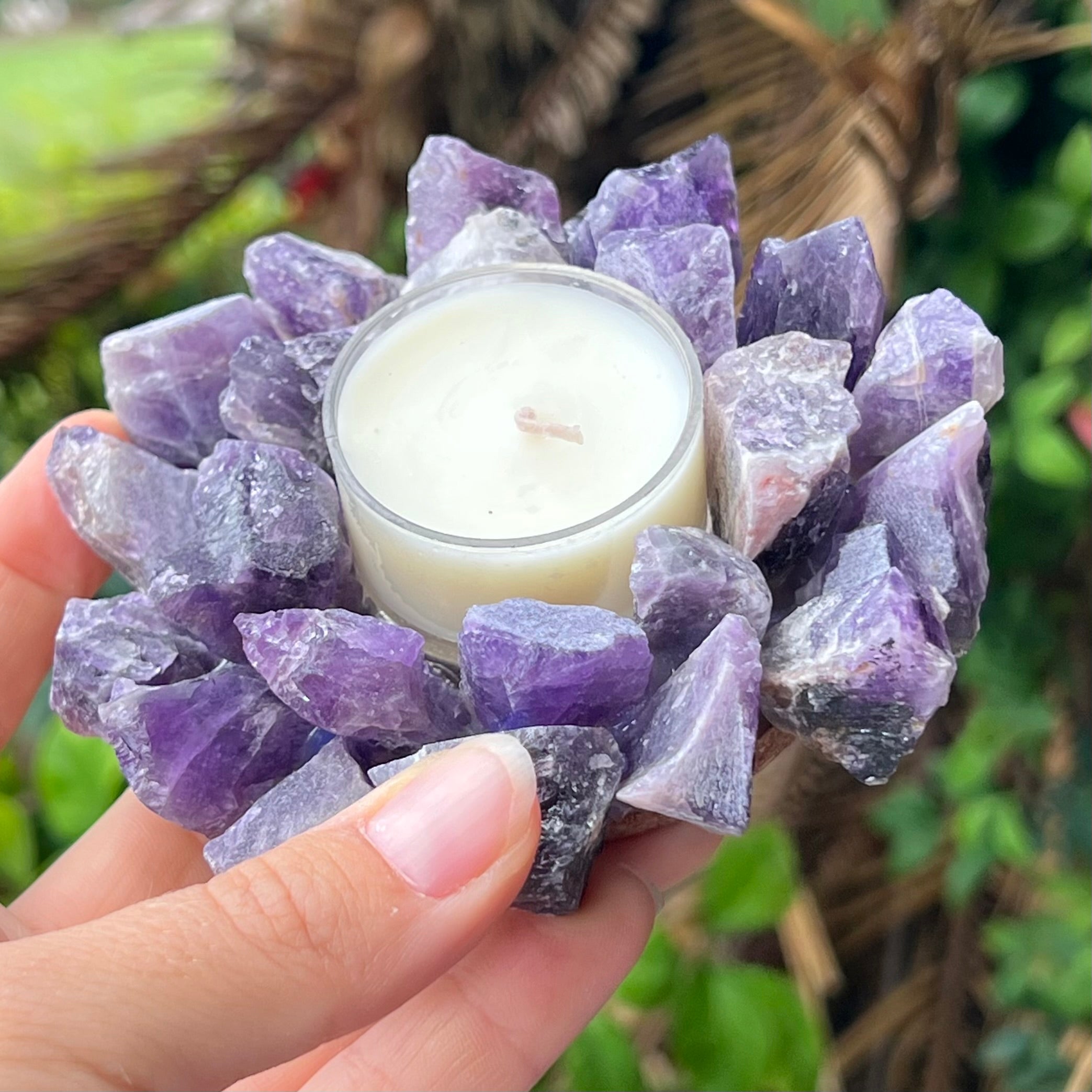 Amethyst Tea Light Candle Holder