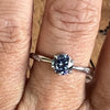 Blue Moissanite in Sterling Silver Ring ~ size 9