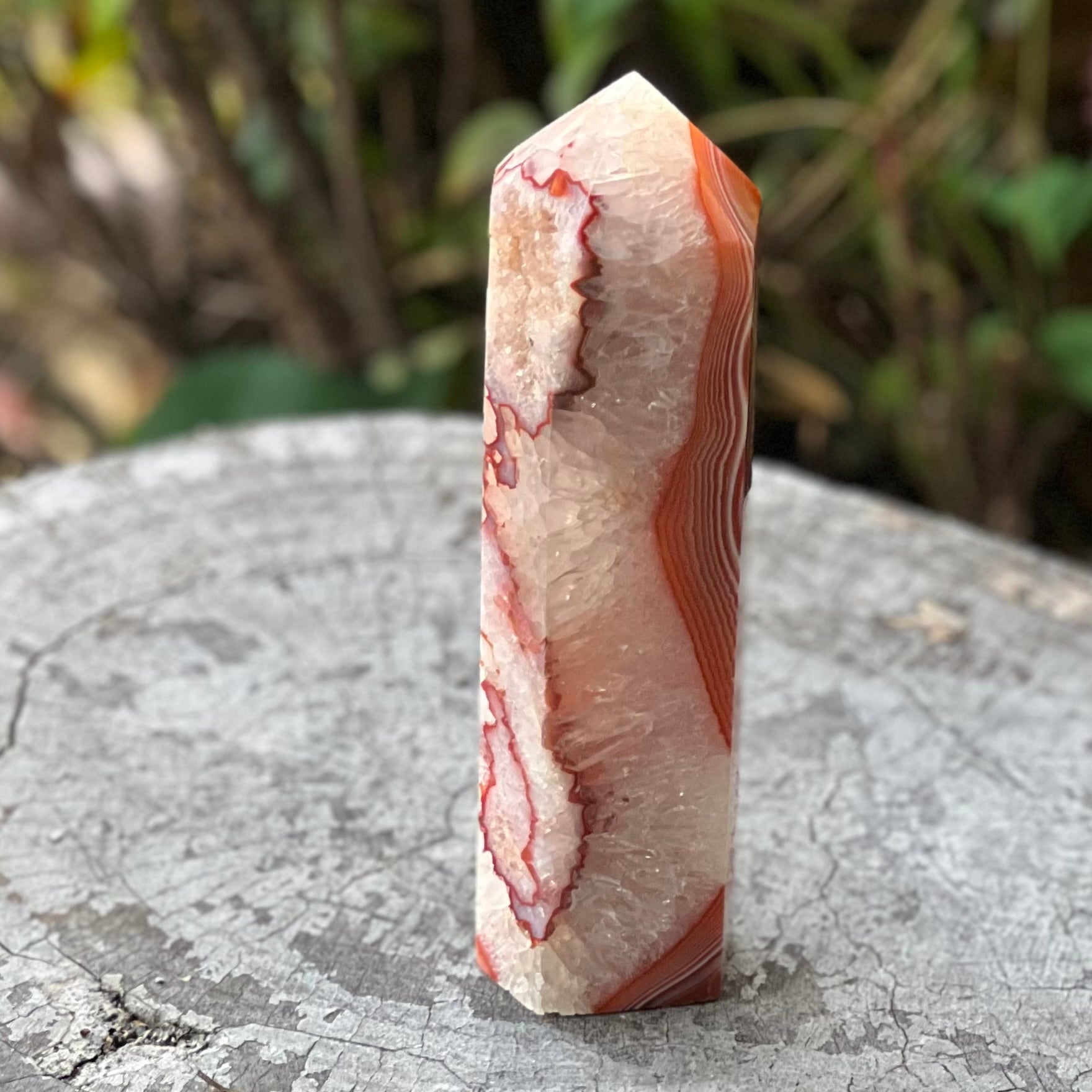 Carnelian with Quartz Generator Tower