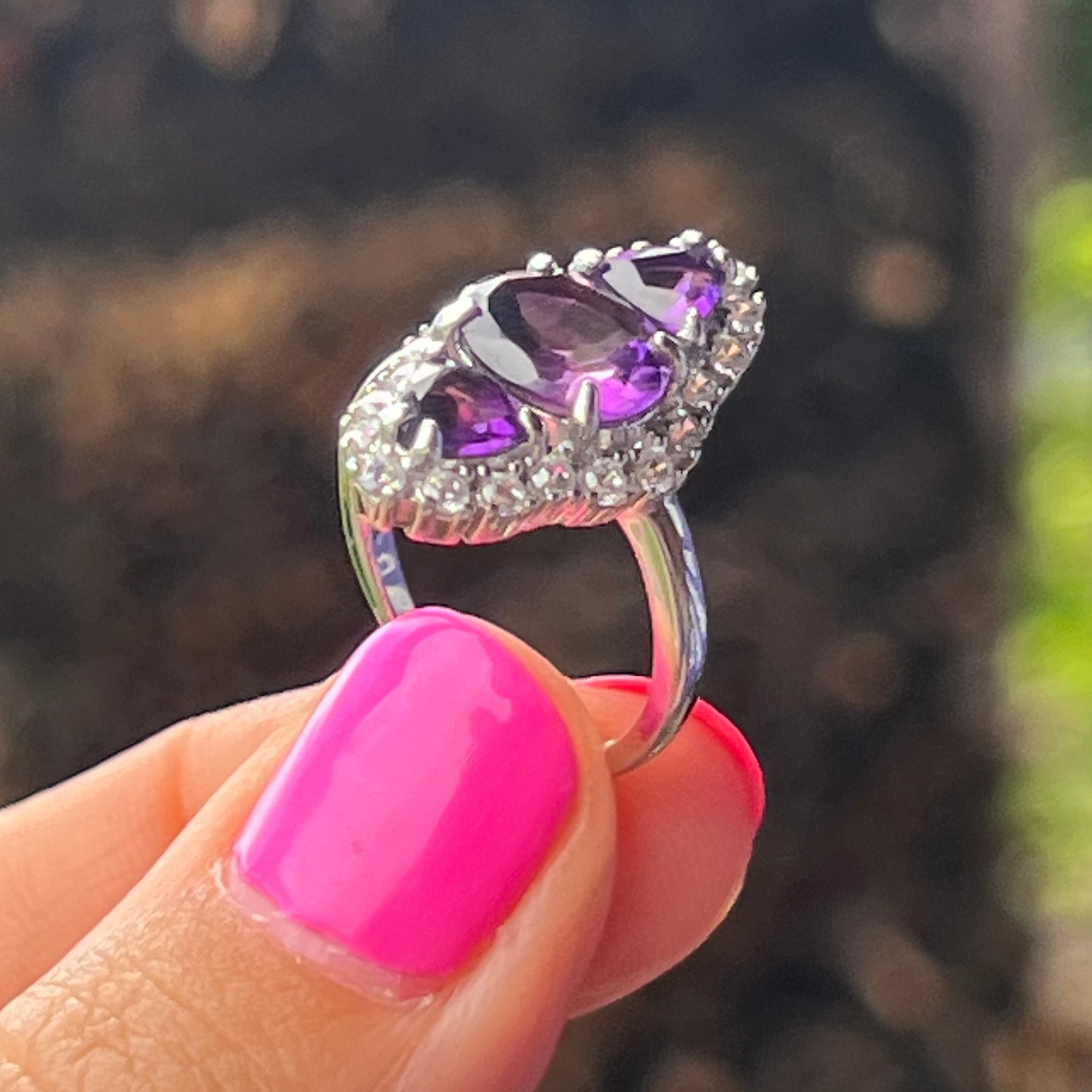 Amethyst Sterling Silver Ring ~ 5