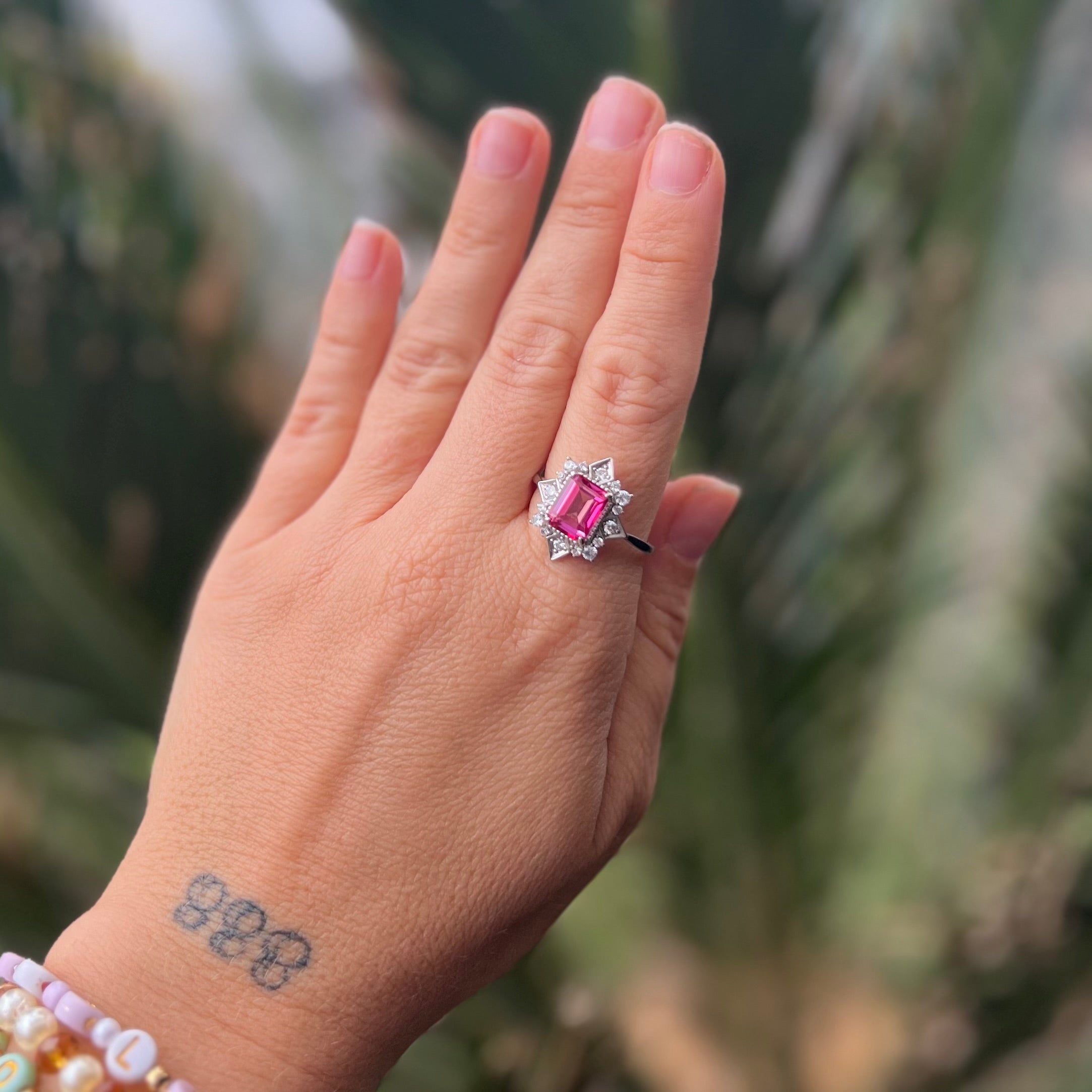 Pink Topaz ~ Sterling Silver Ring ~ 10