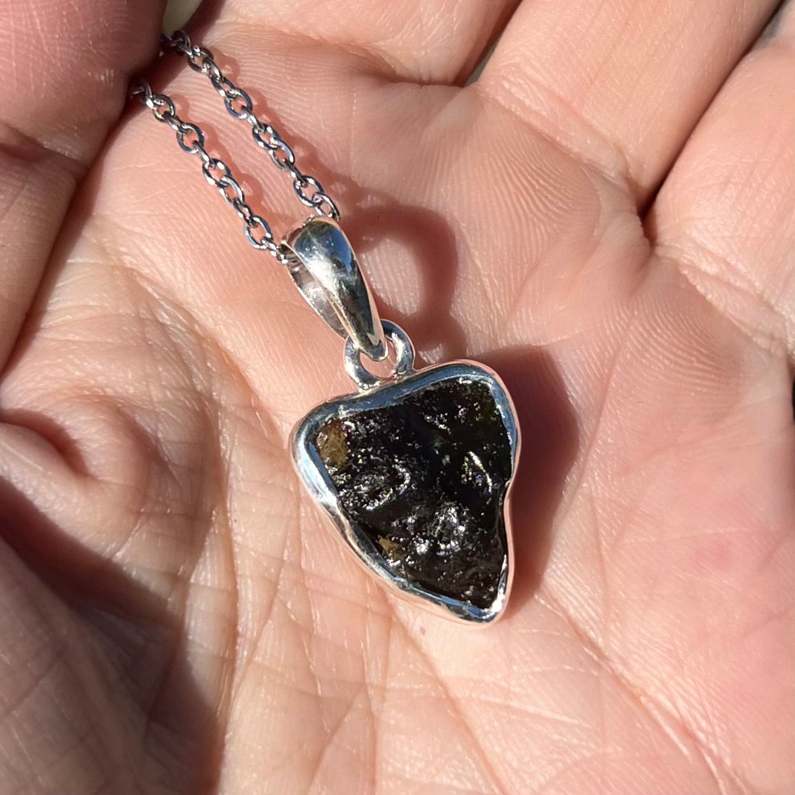 Moldavite Sterling Silver Pendant