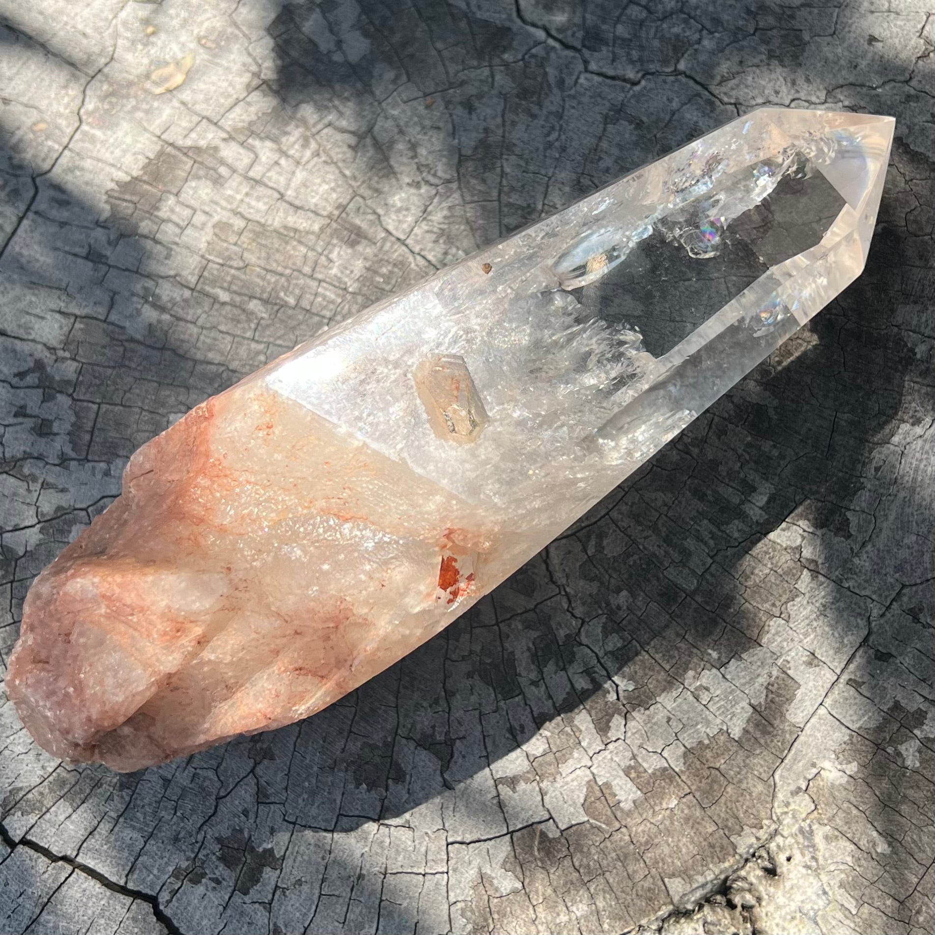 Clear Quartz Semi Raw Point