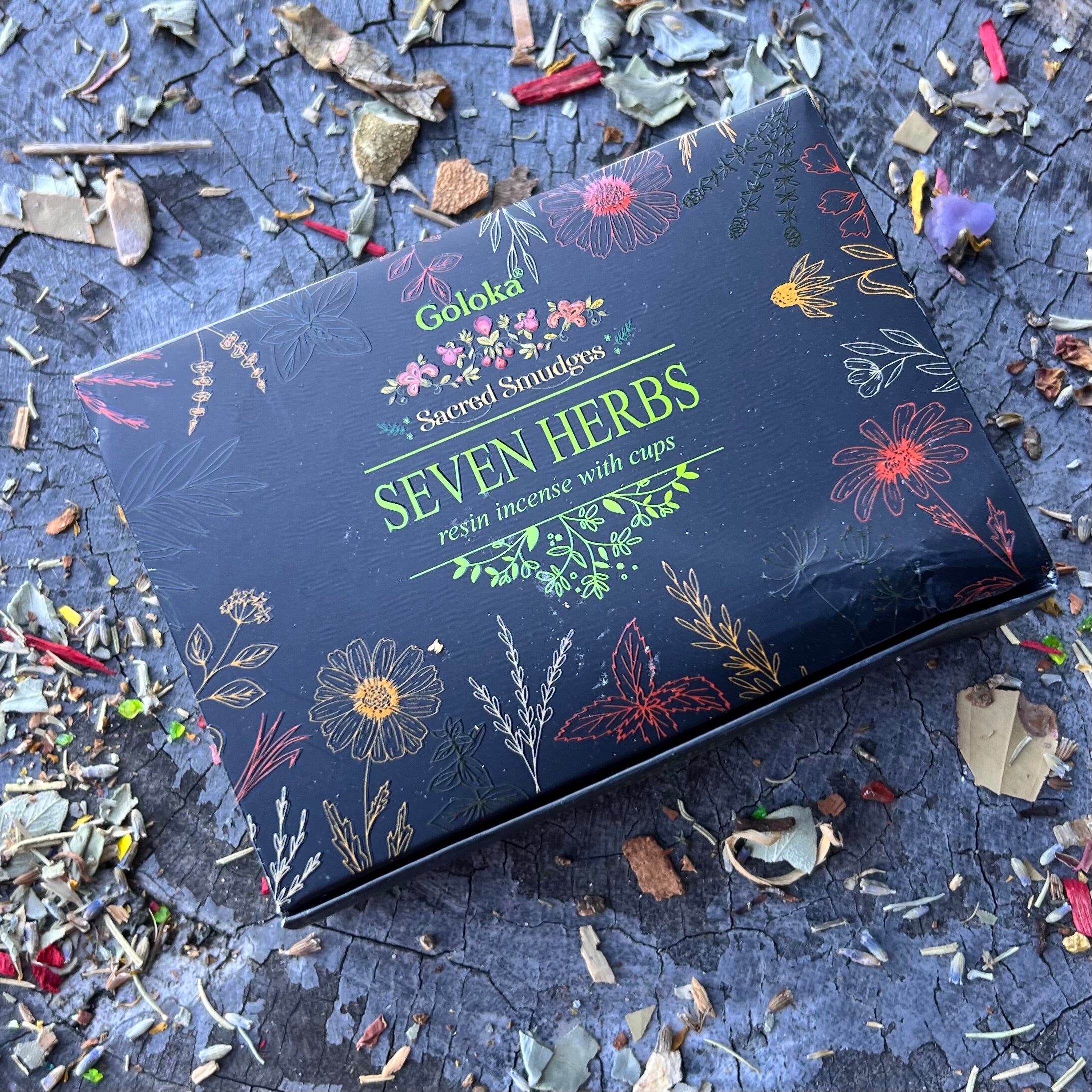 Sacred Smudges Seven Herbs ~ Resin Incense Cups