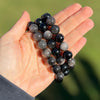 Silver Sheen Obsidian Beaded Bracelet