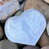 Selenite Angel Wings Heart Carving