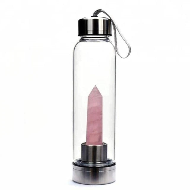 Rose Quartz Crystal Bottle