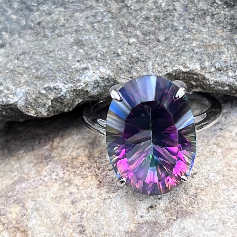 Mystic Topaz ~ Sterling Silver Ring ~ size 10.5