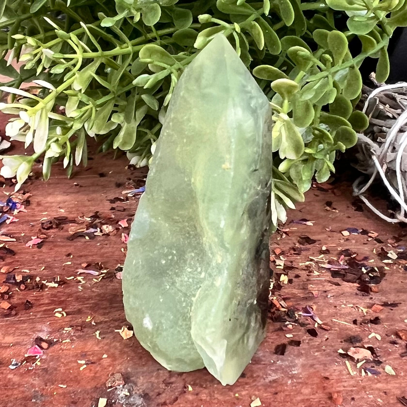 Prehnite Semi Raw Tower