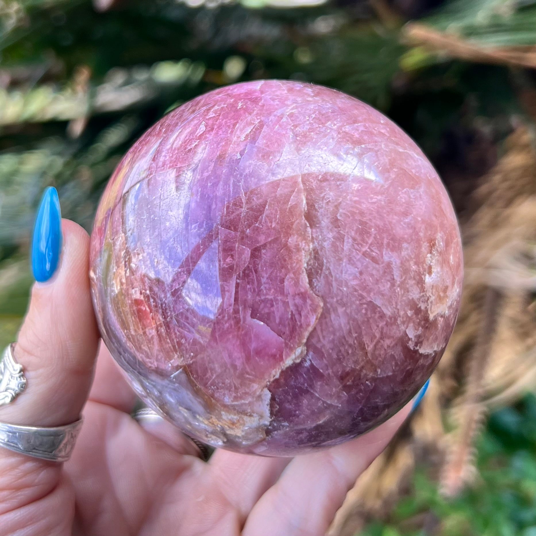 Pink Tourmaline with Mica Sphere
