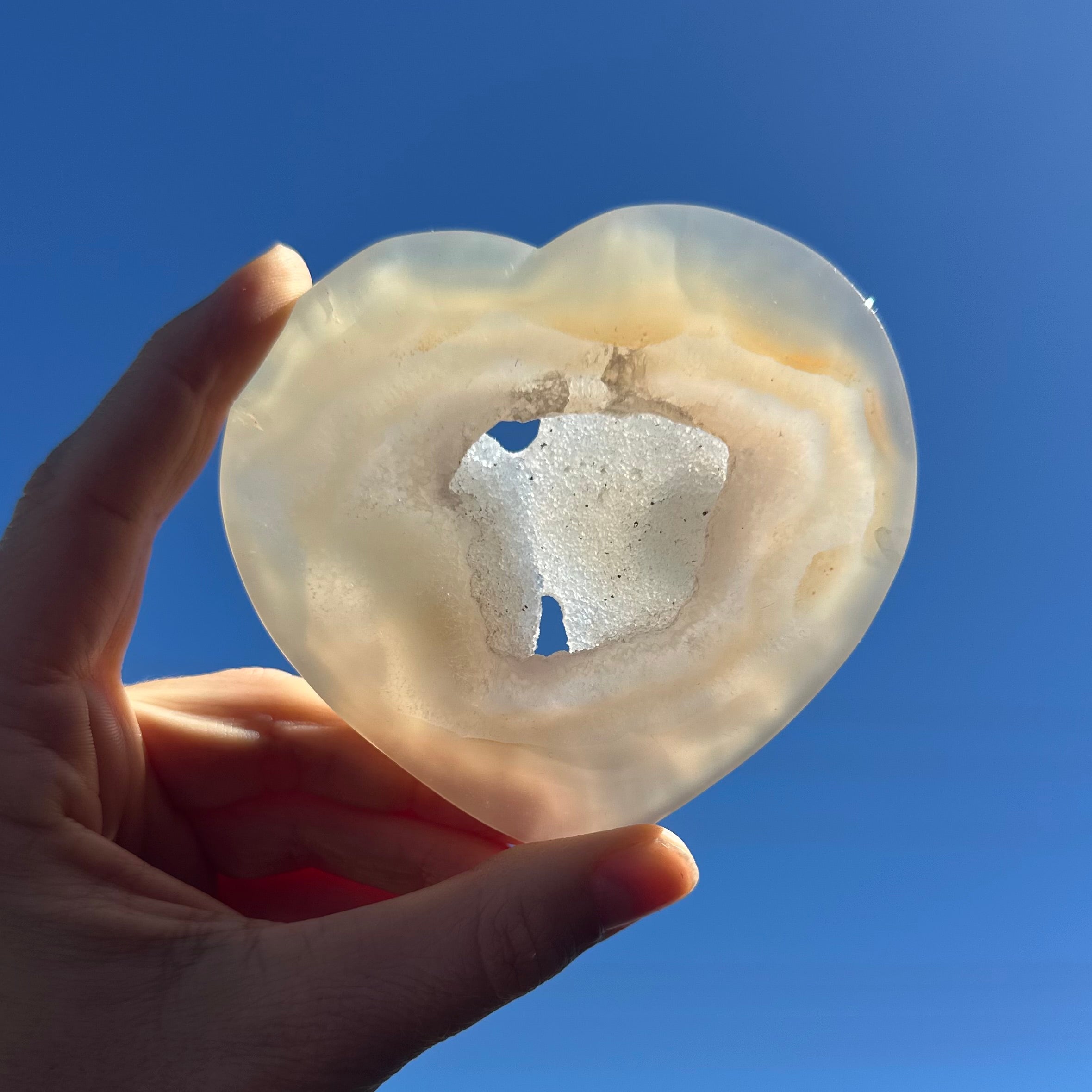 Agate Heart Carving ~ Small