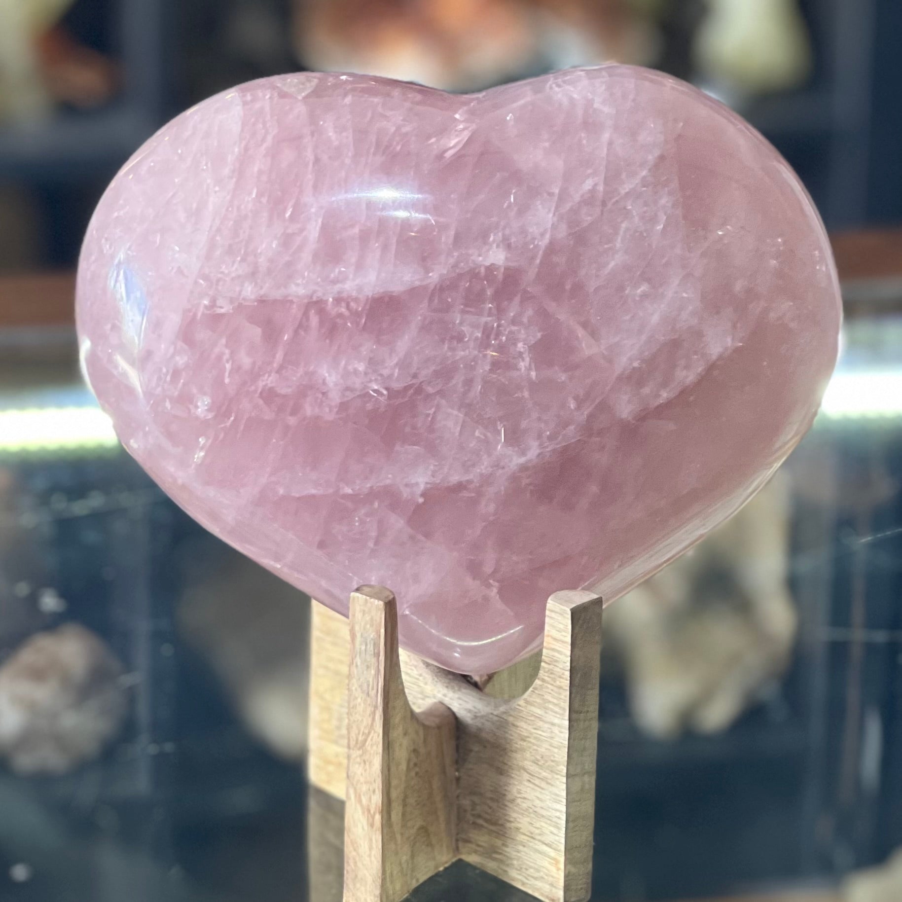 Huge Rose Quartz Puffy Heart