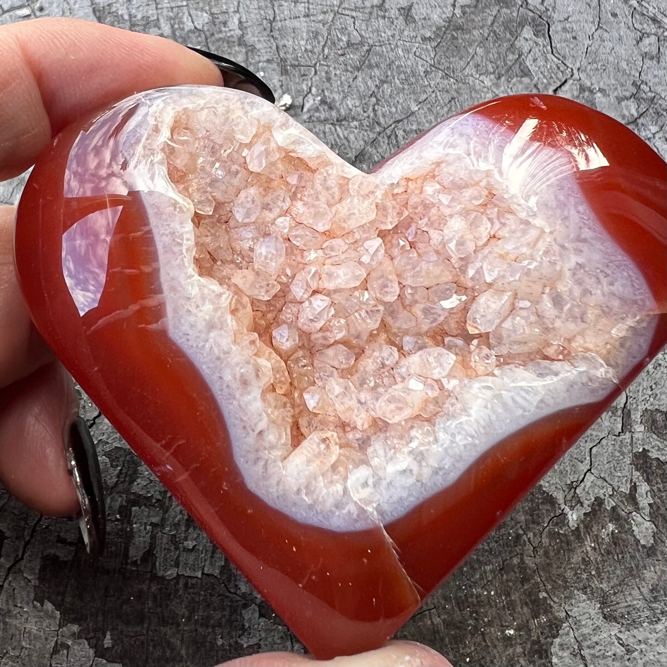 Carnelian Geode Heart ~ 12