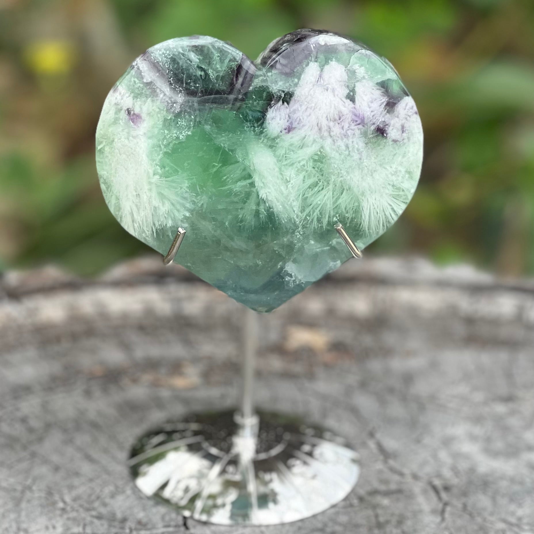 Fluorite Heart - With Stand