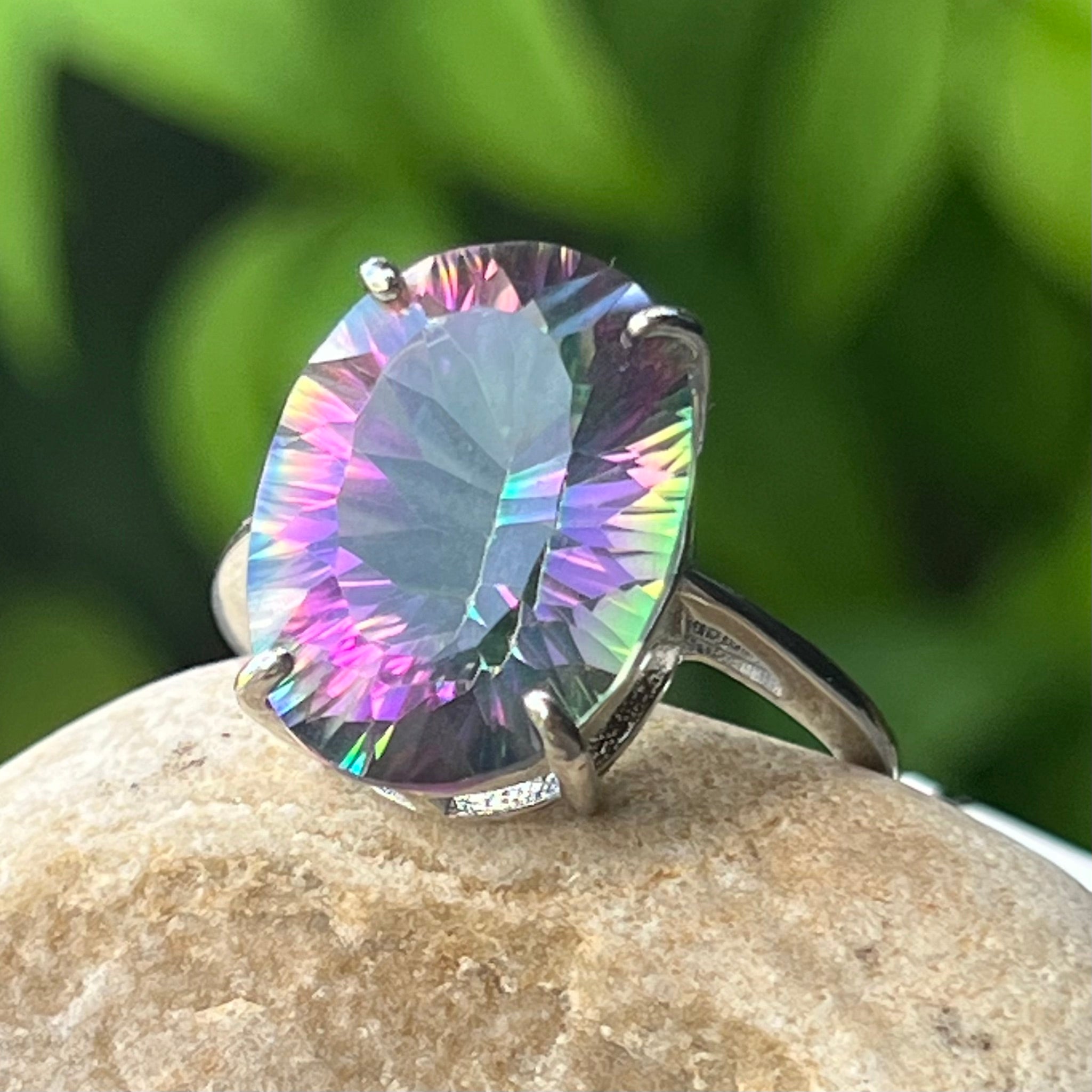 Mystic Topaz ~ Sterling Silver Ring ~ size 9