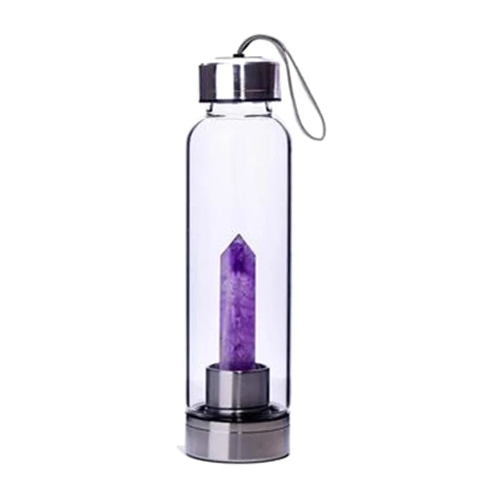 500ML Crystal Water Bottle Glass - Crystals Only