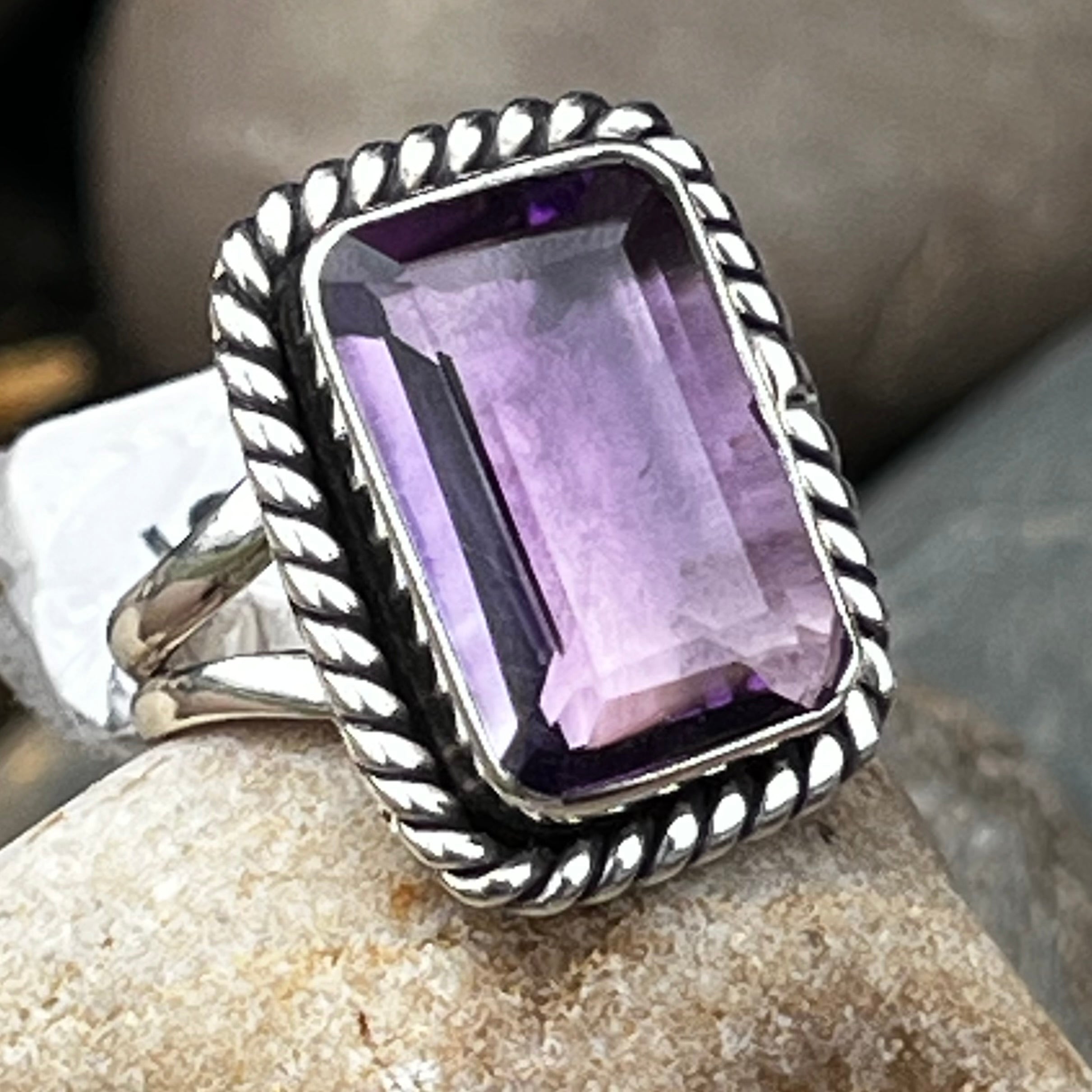 Amethyst Sterling Silver Ring ~ 9