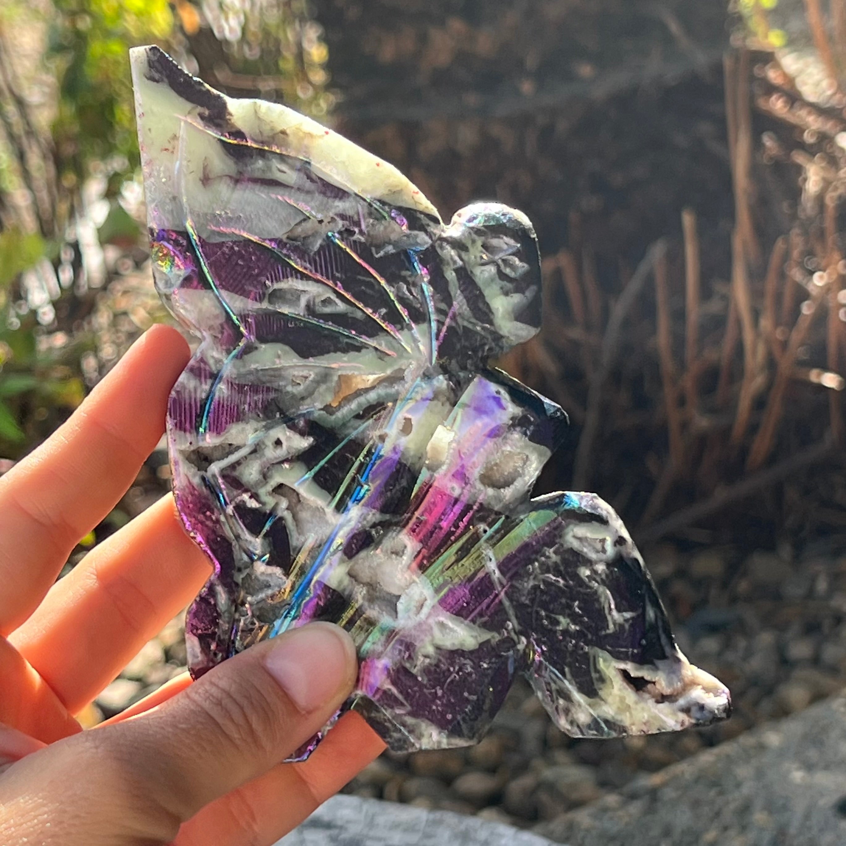 Sphalerite Fairy Carving ~ Electroplated