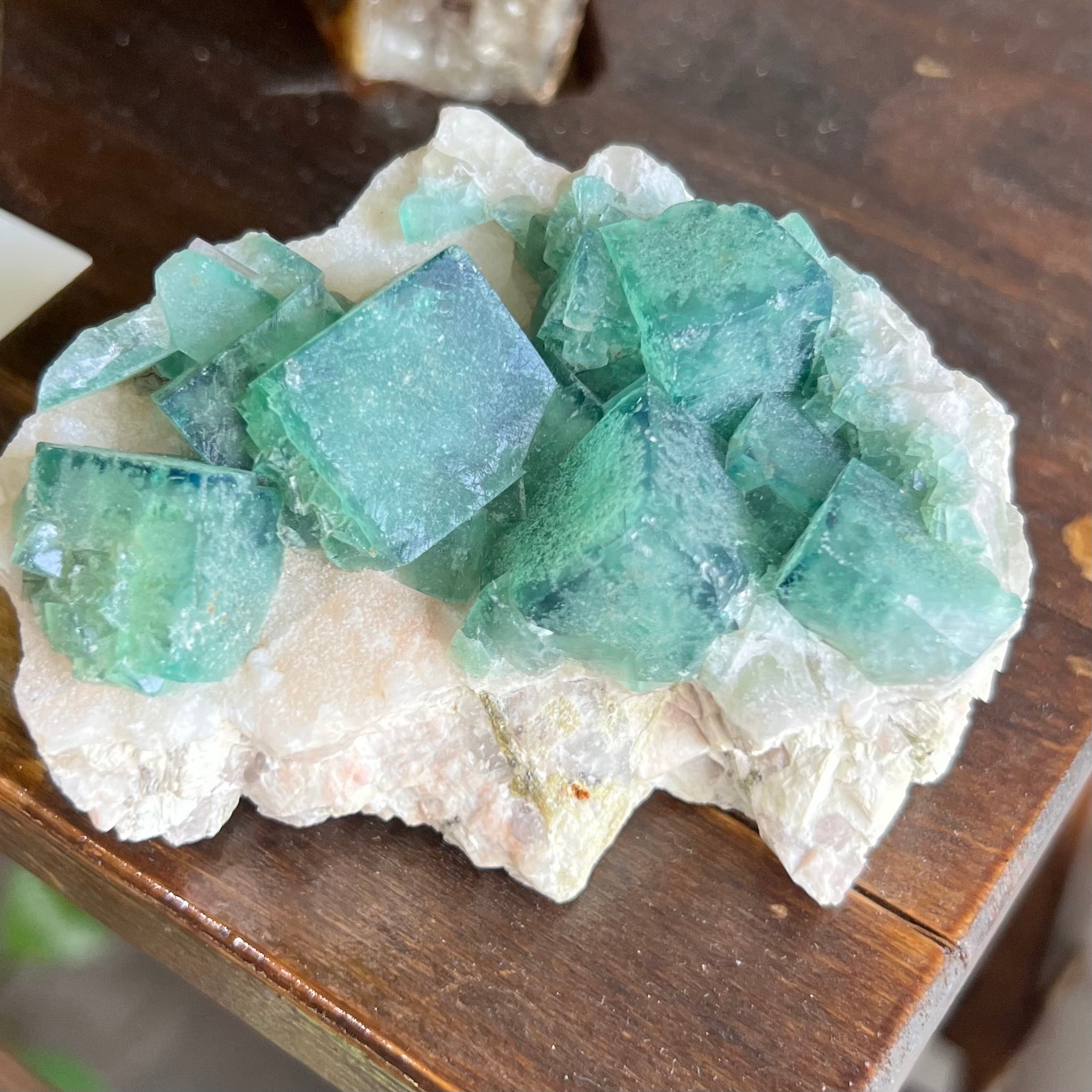 Raw Green Fluorite on Matrix