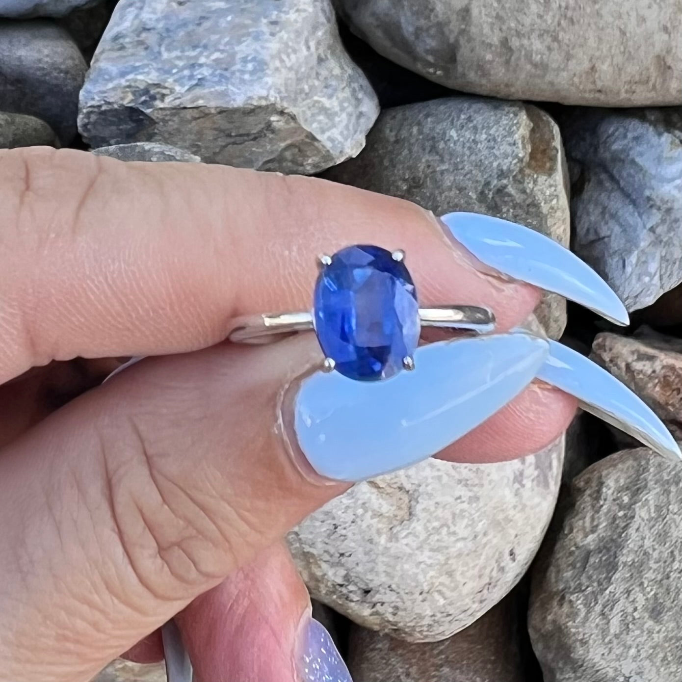 Blue Kyanite Sterling Silver Ring ~ 6