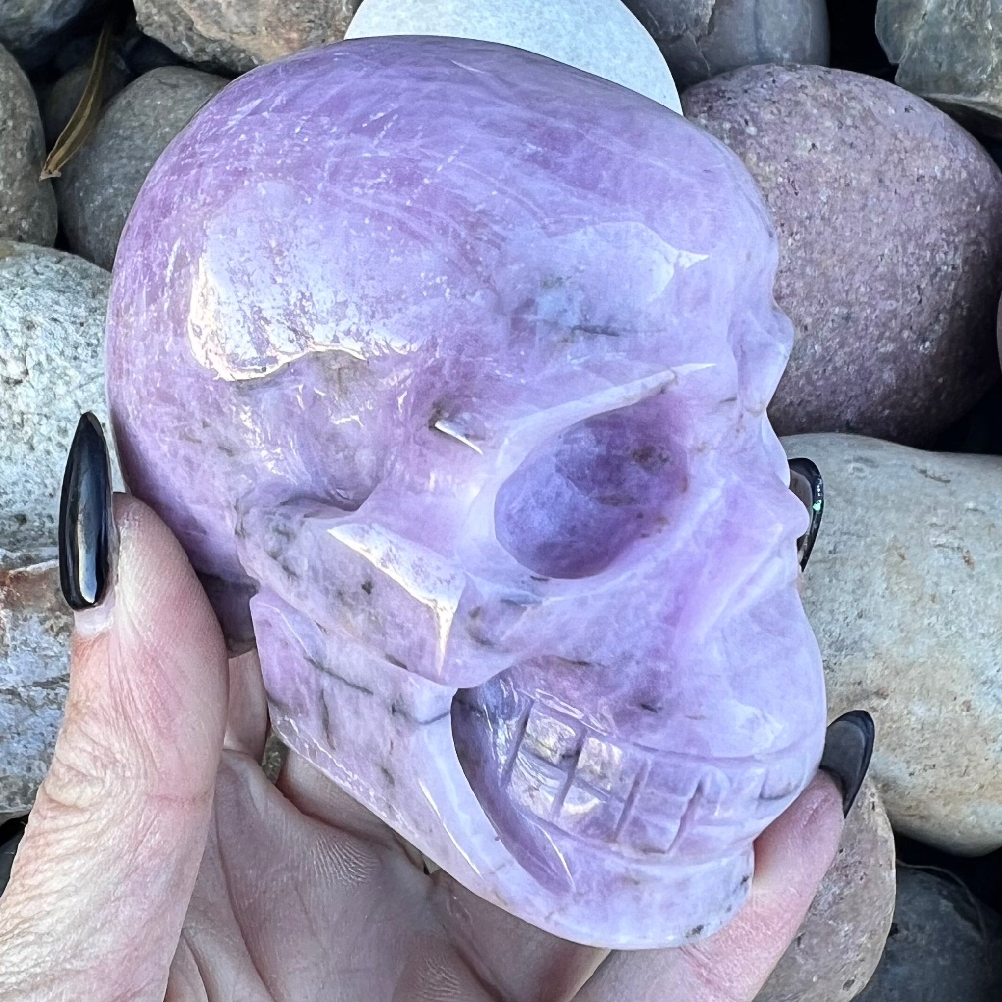 Kunzite Skull ~ Specialty Crystal Carving