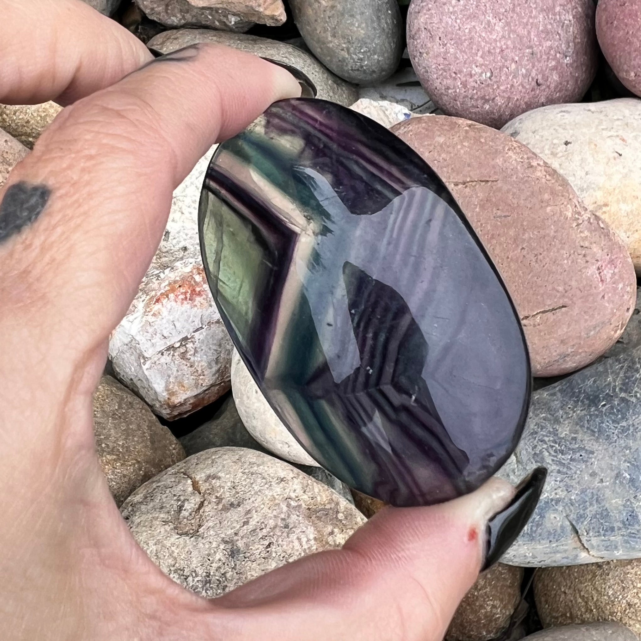 Rainbow Fluorite Palmstone