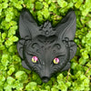 Mystic Obsidian Fox Head ~ Pink Eyes