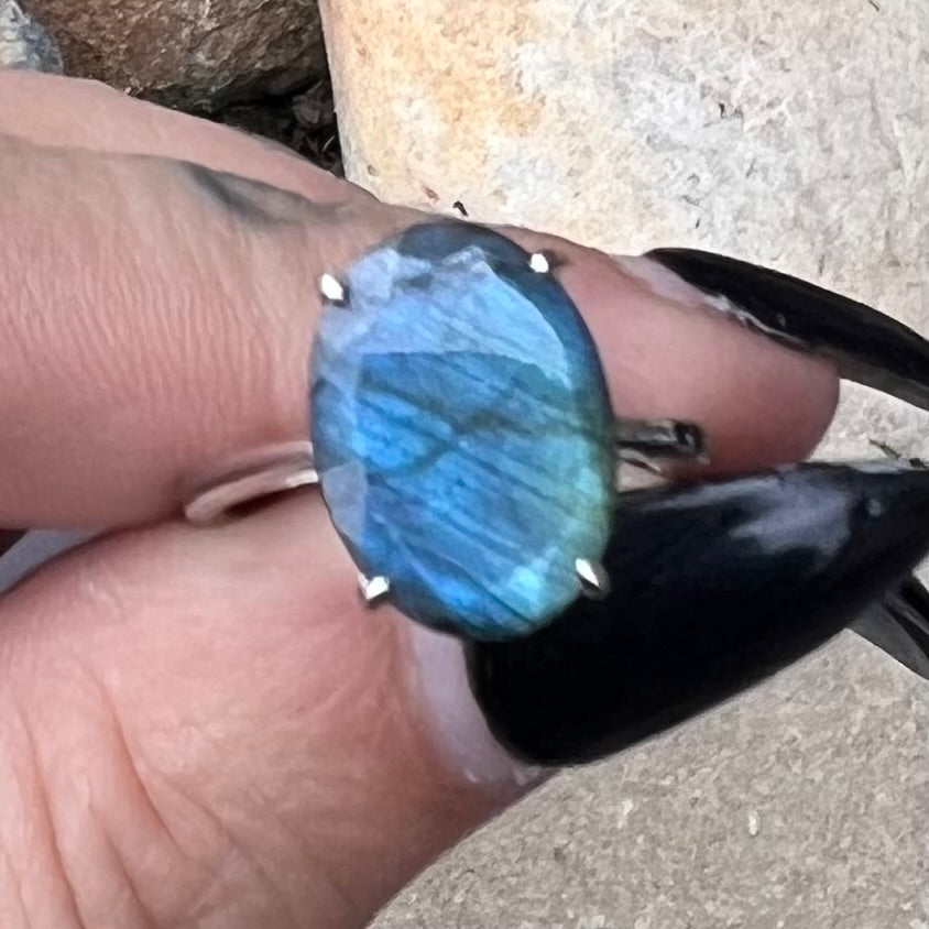 Labradorite ~ Sterling Silver Ring ~ Size 6