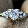Moissonite ~ Heart Shaped Sterling Silver Ring ~ 10