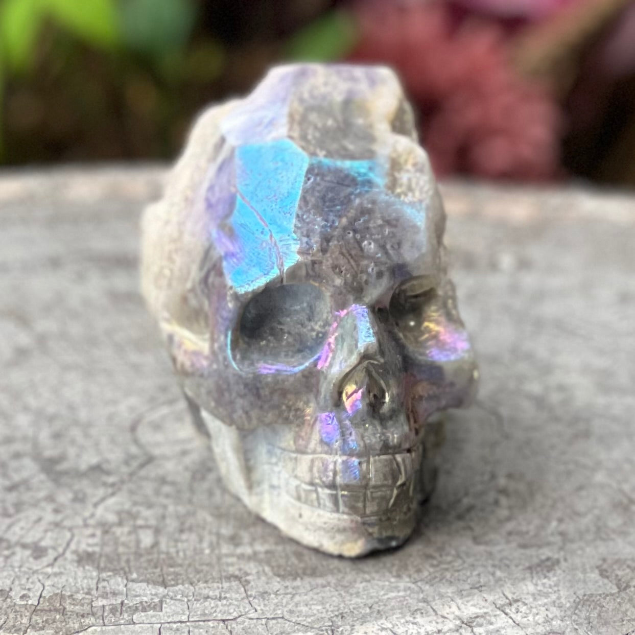 Electroplated Sphalarite Skull Carving