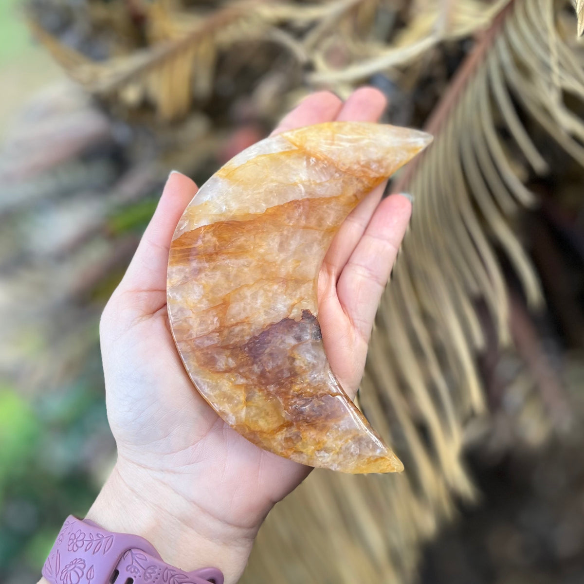 SALE ~ Crescent Moon - Golden Healer Quartz