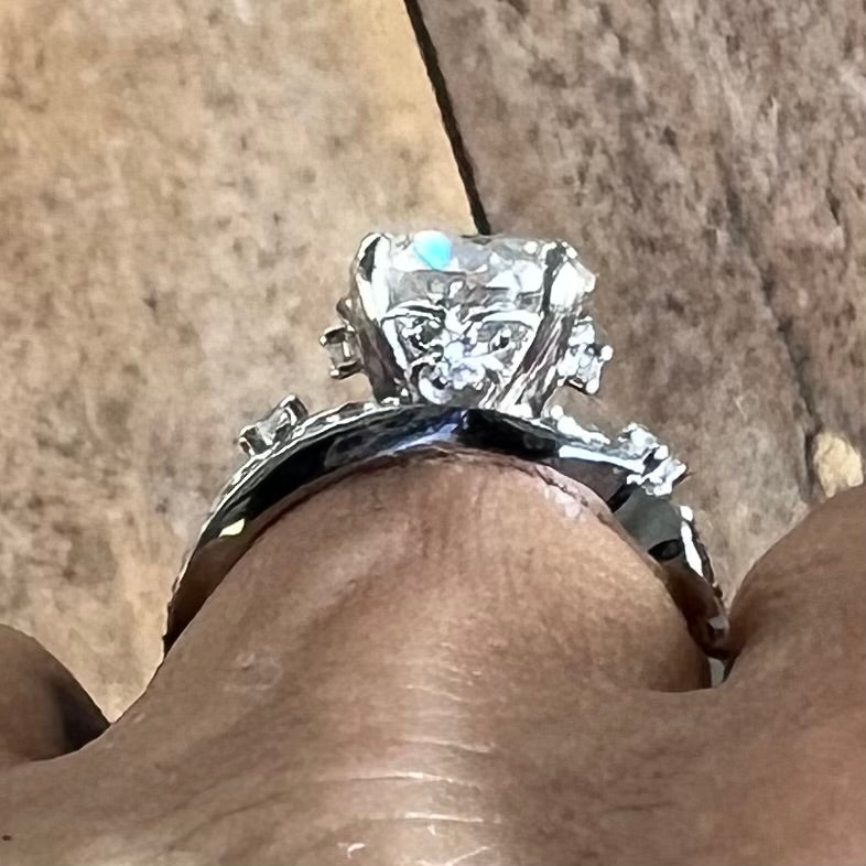 Moissanite in Sterling Silver Ring ~ size 7