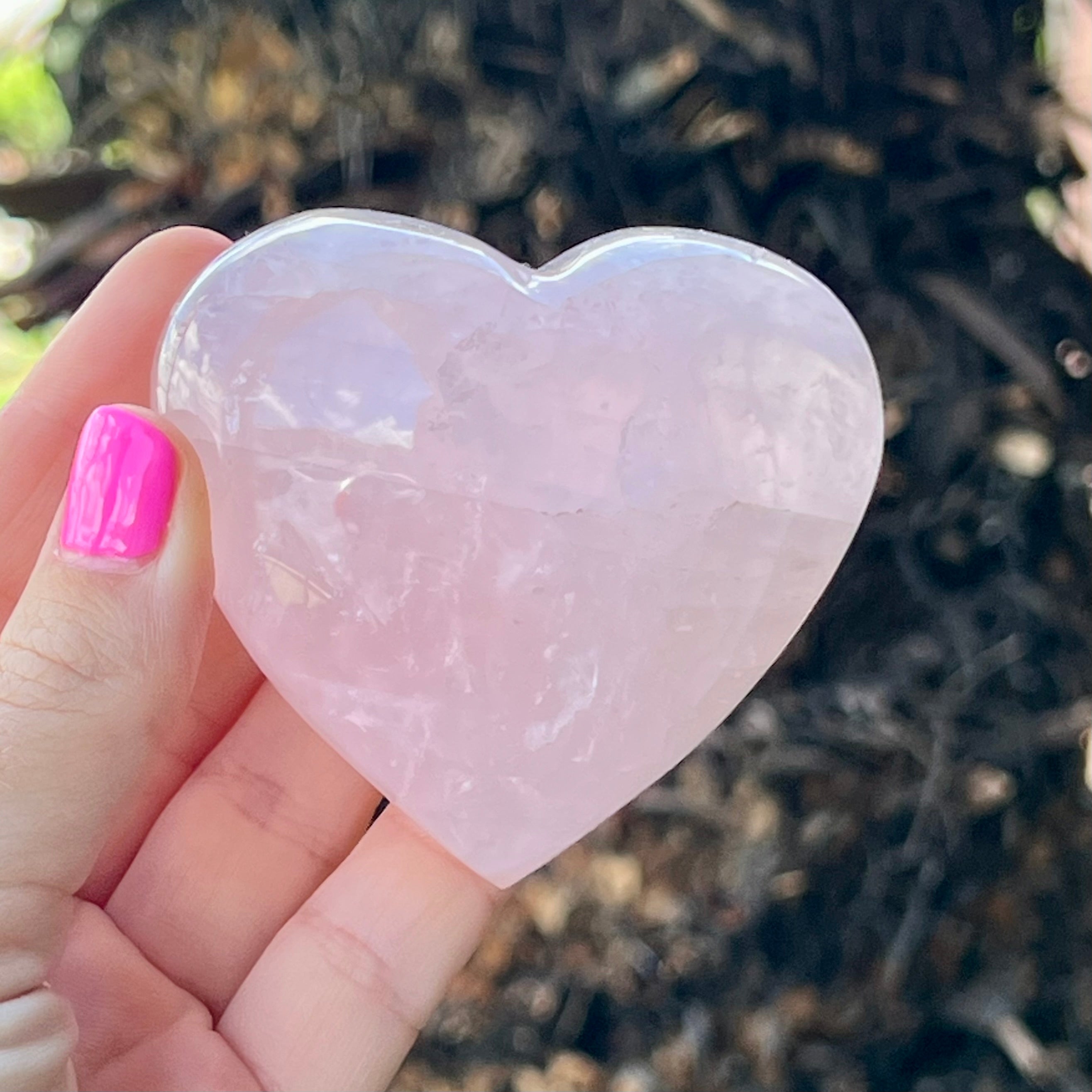 Sale ~ Rose Quartz Puffy Heart