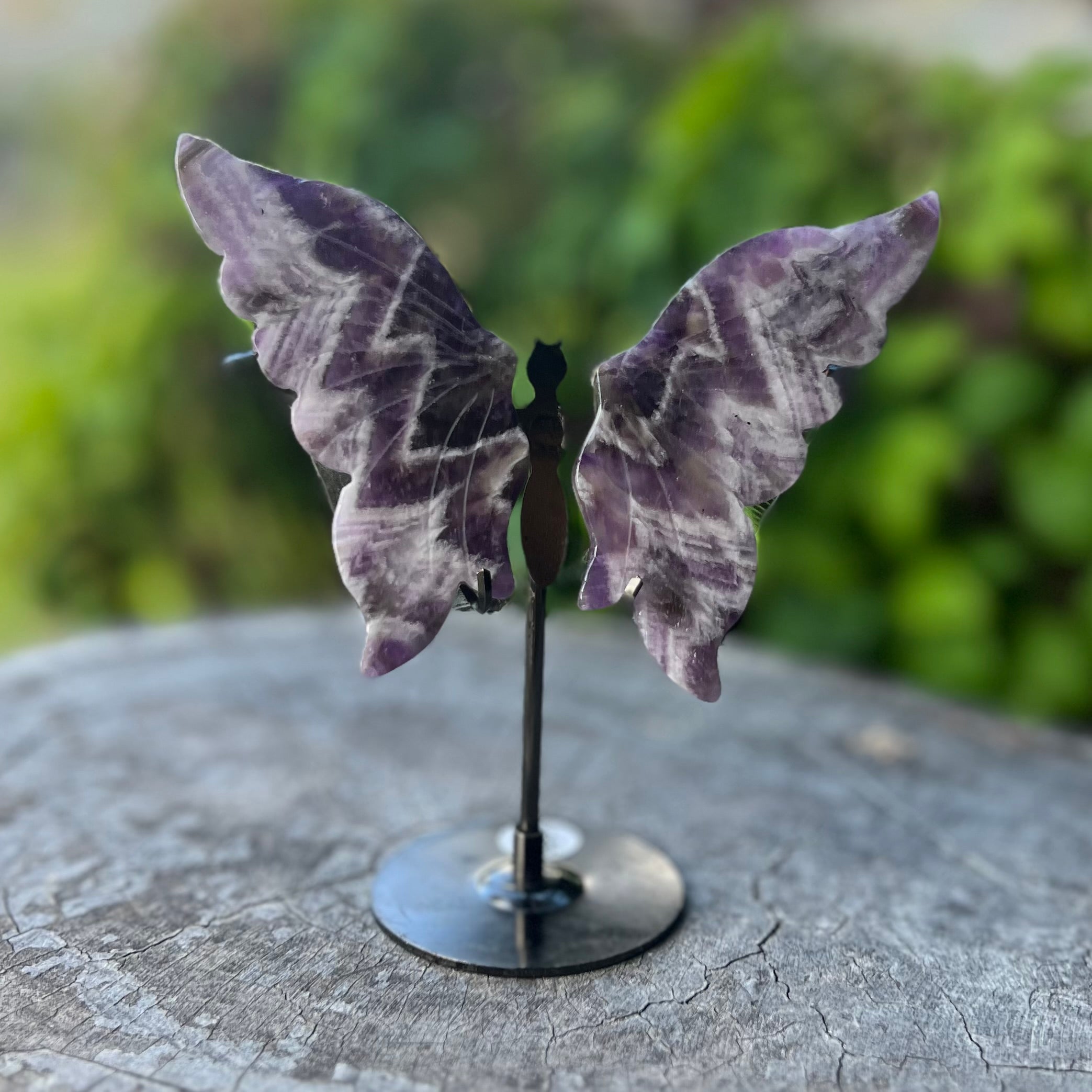 Chevron Amethyst Butterfly on Stand