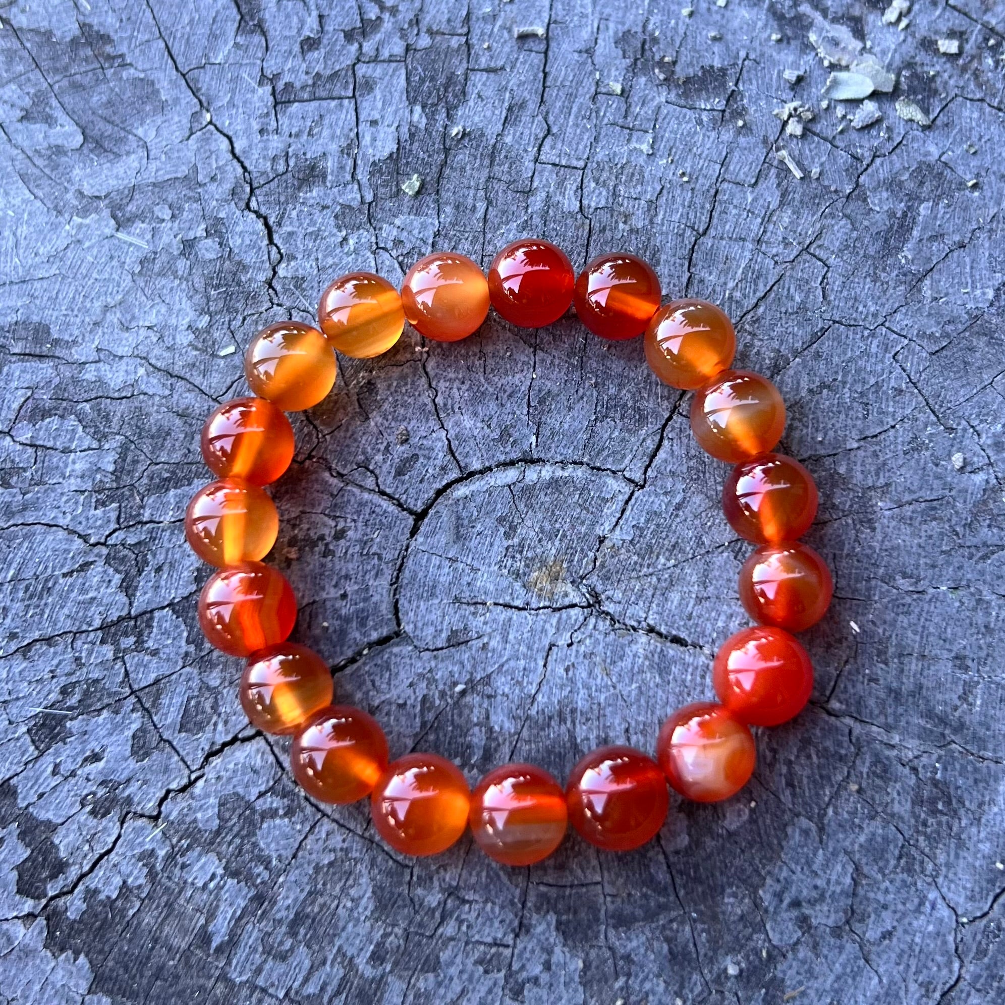 Carnelian ~ Agate Beaded Bracelet
