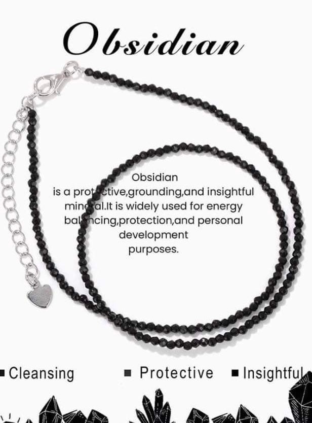 Grounding Vibes ~ Black Obsidian Faceted Bead Necklace