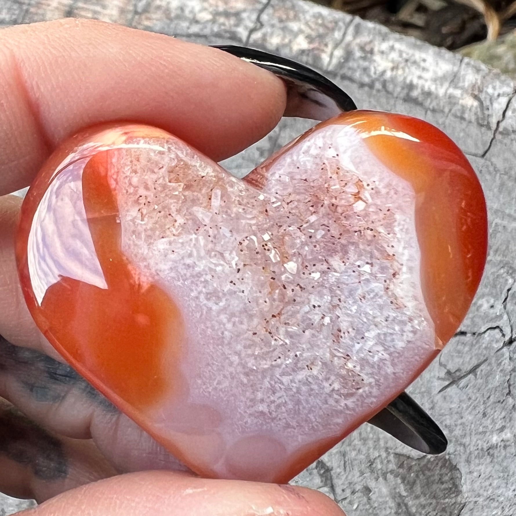 Carnelian Geode Heart ~ 6