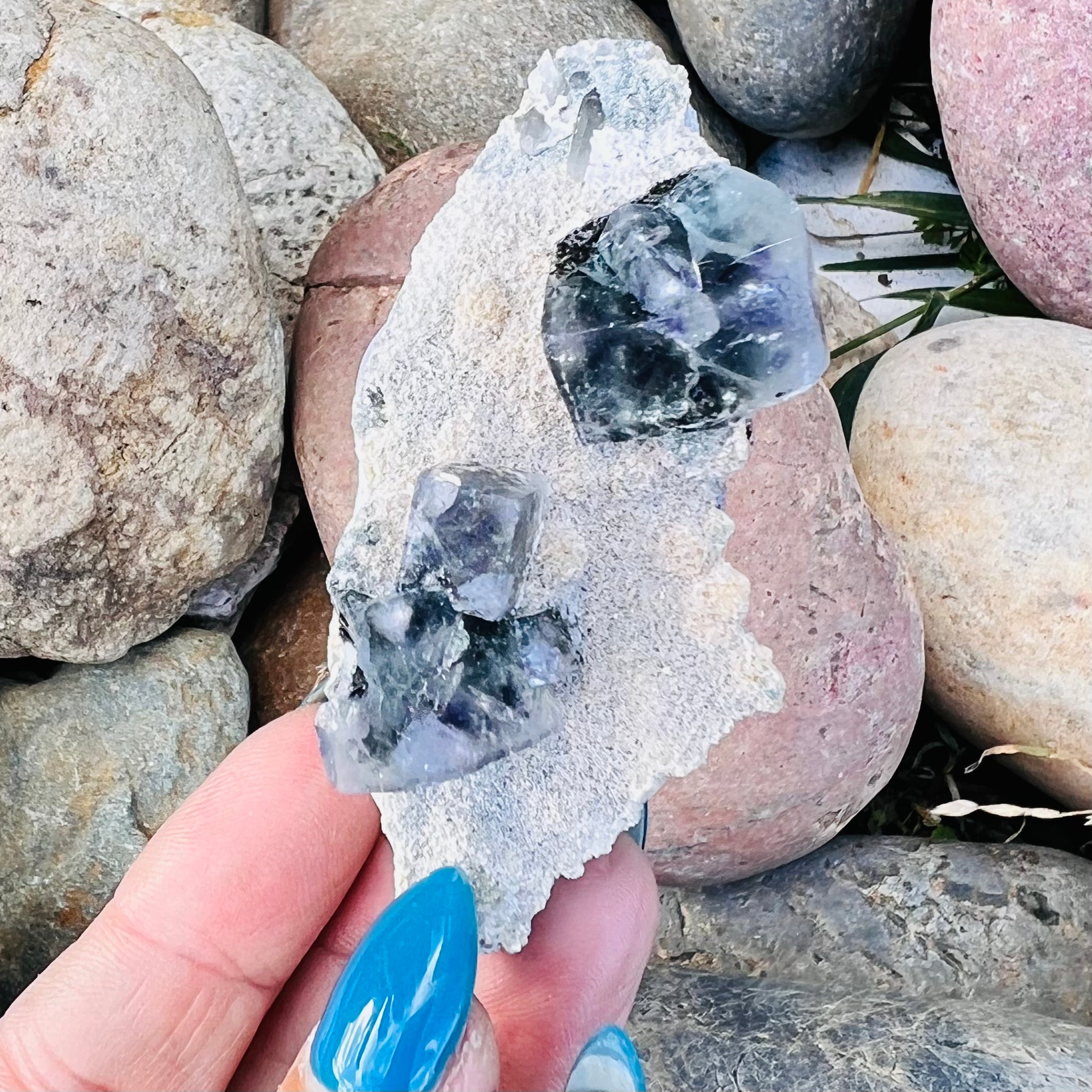 Raw Purple & Blue Fluorite on Matrix