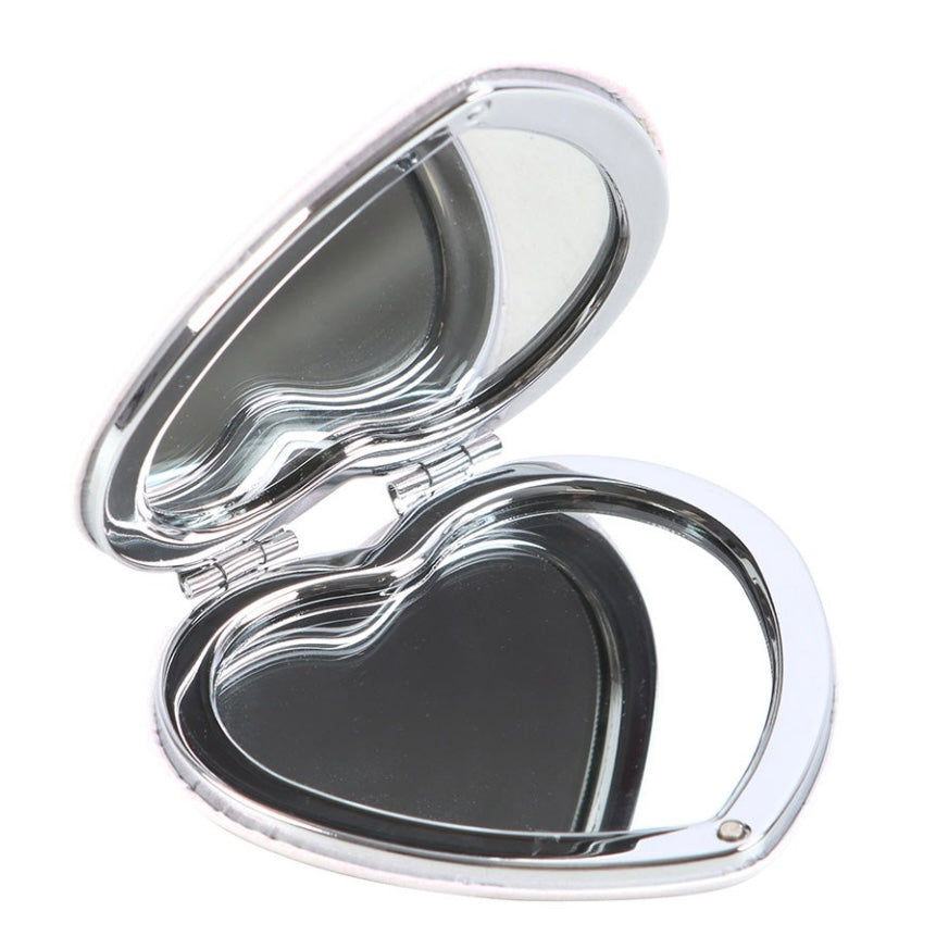 Dead Pretty Pink Web ~ Heart Compact Mirror