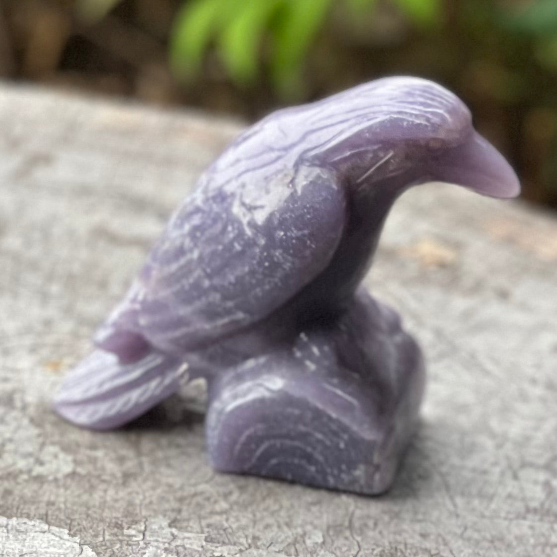 Raven Carving ~ Lepidolite