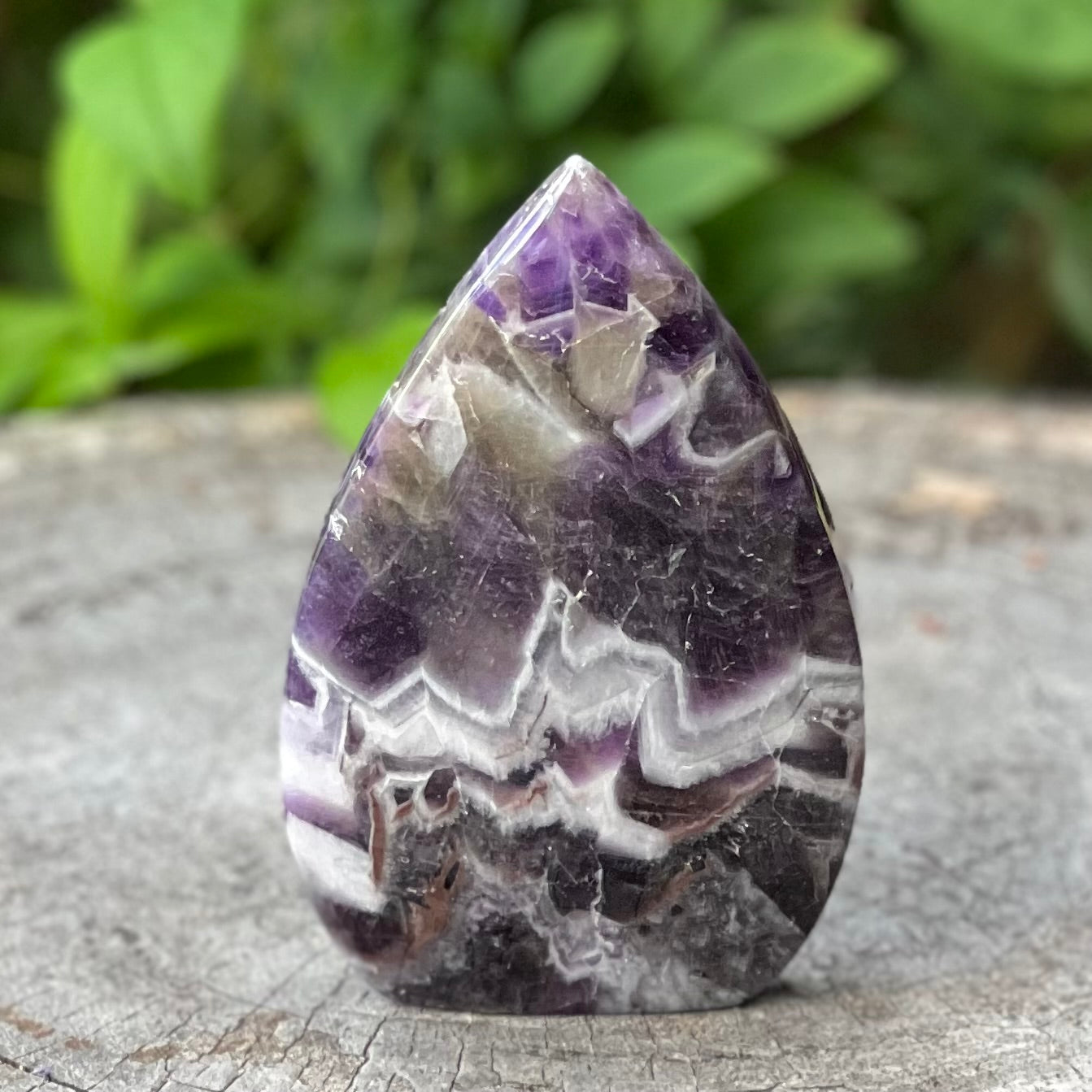 Chevron Amethyst Tear Drop Freeform