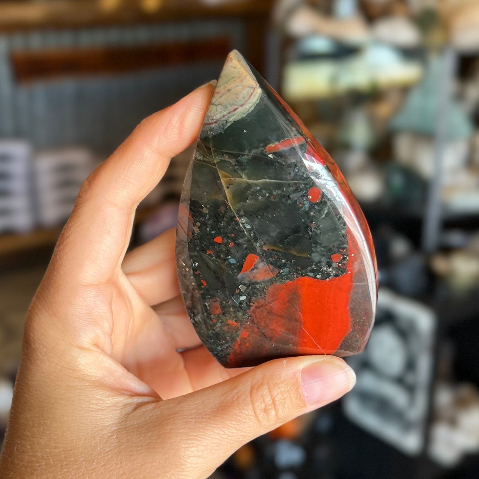 Bloodstone ~ Tear Carving