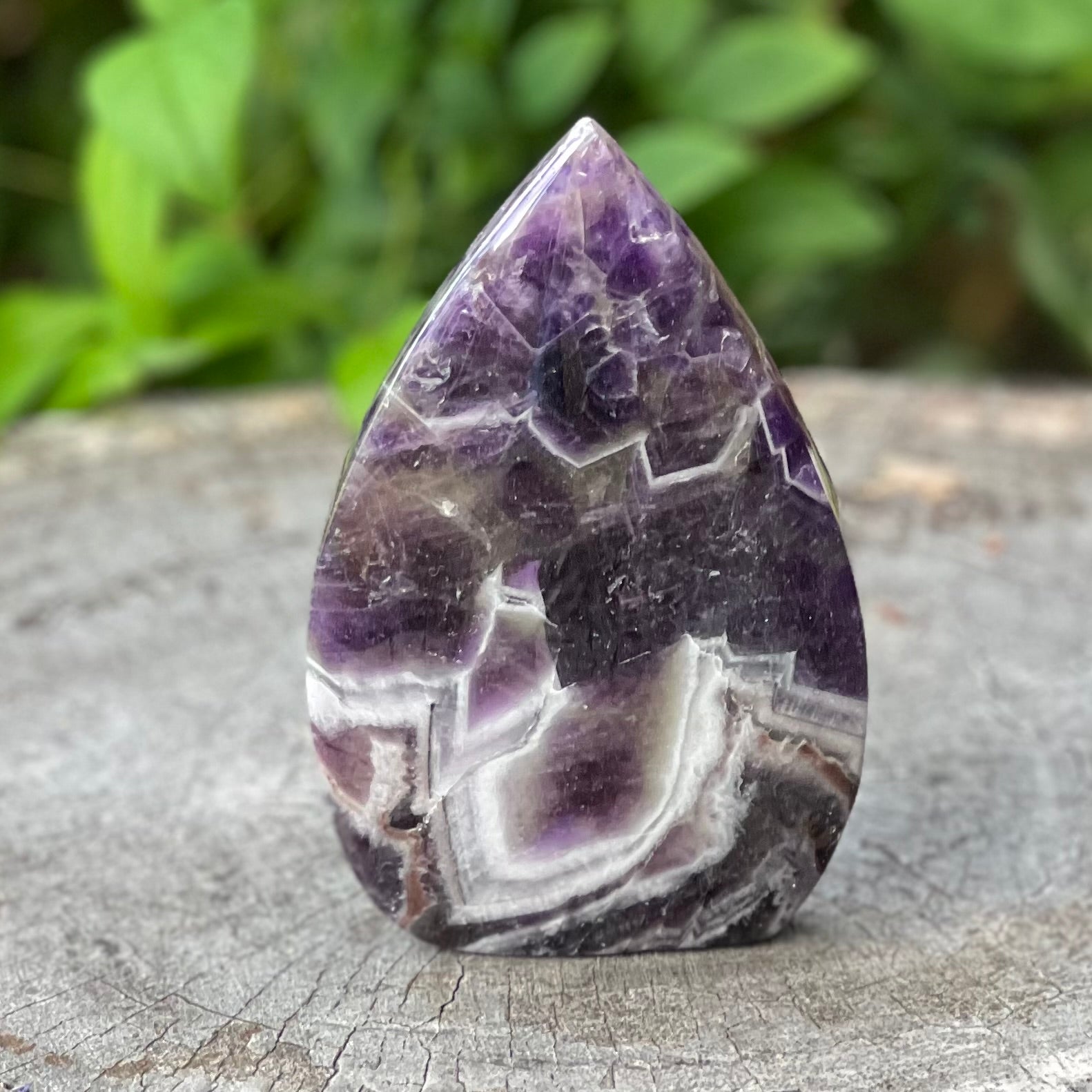 Chevron Amethyst Tear Drop Freeform