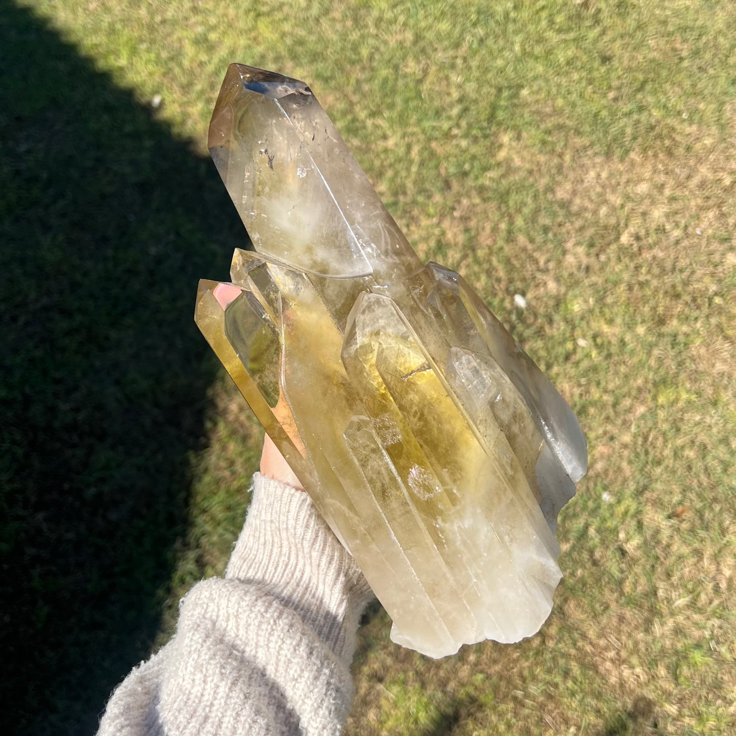 Spectacular Citrine Point Cluster on Stand